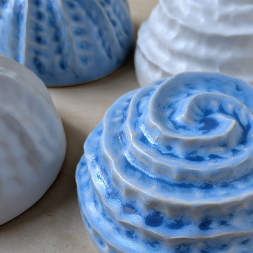 Nautilus shell |Ocean blue|porcelain Wall Sculpture