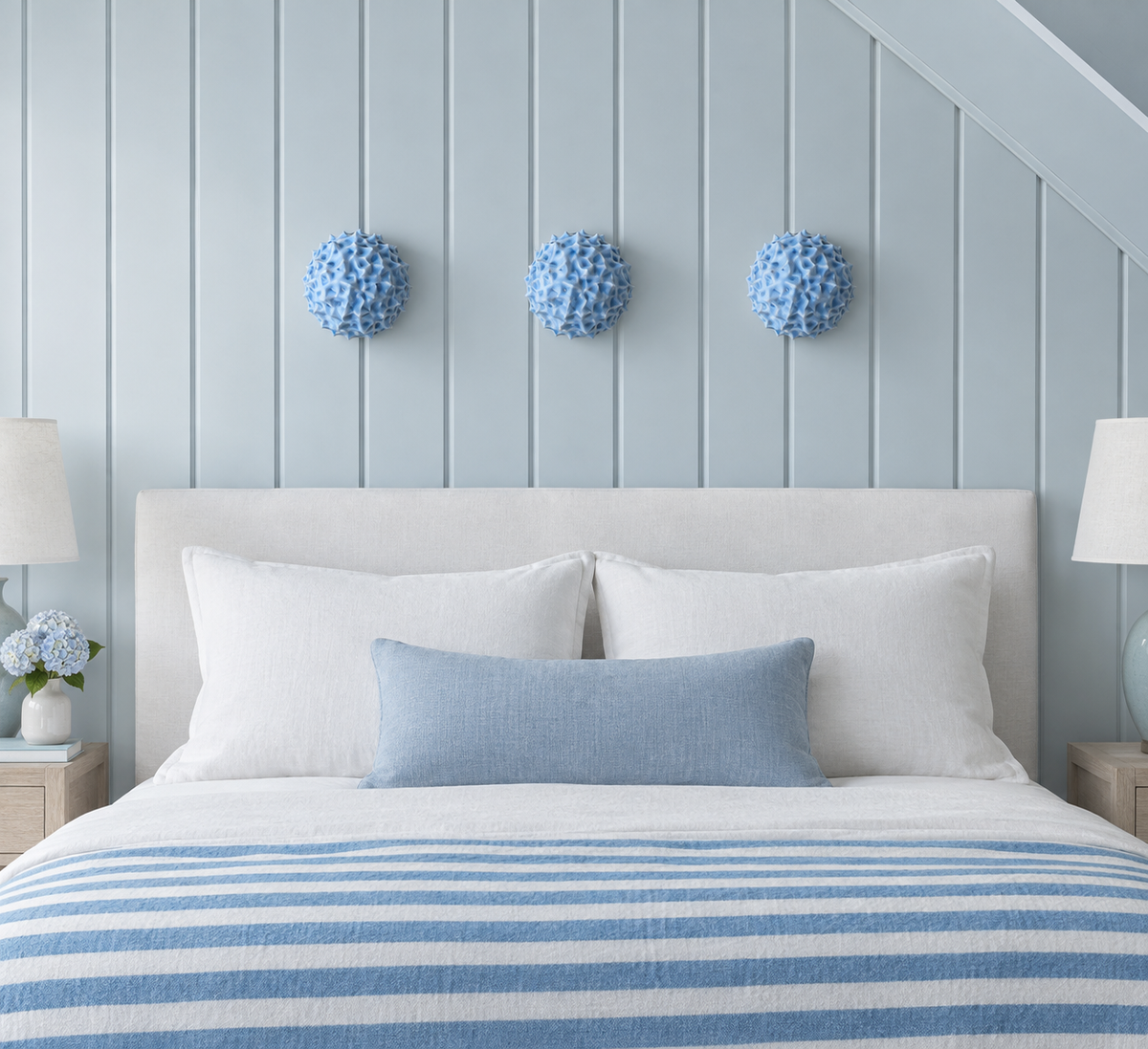Sea Urchin | Ocean blue |  Ceramic Wall Sculpture