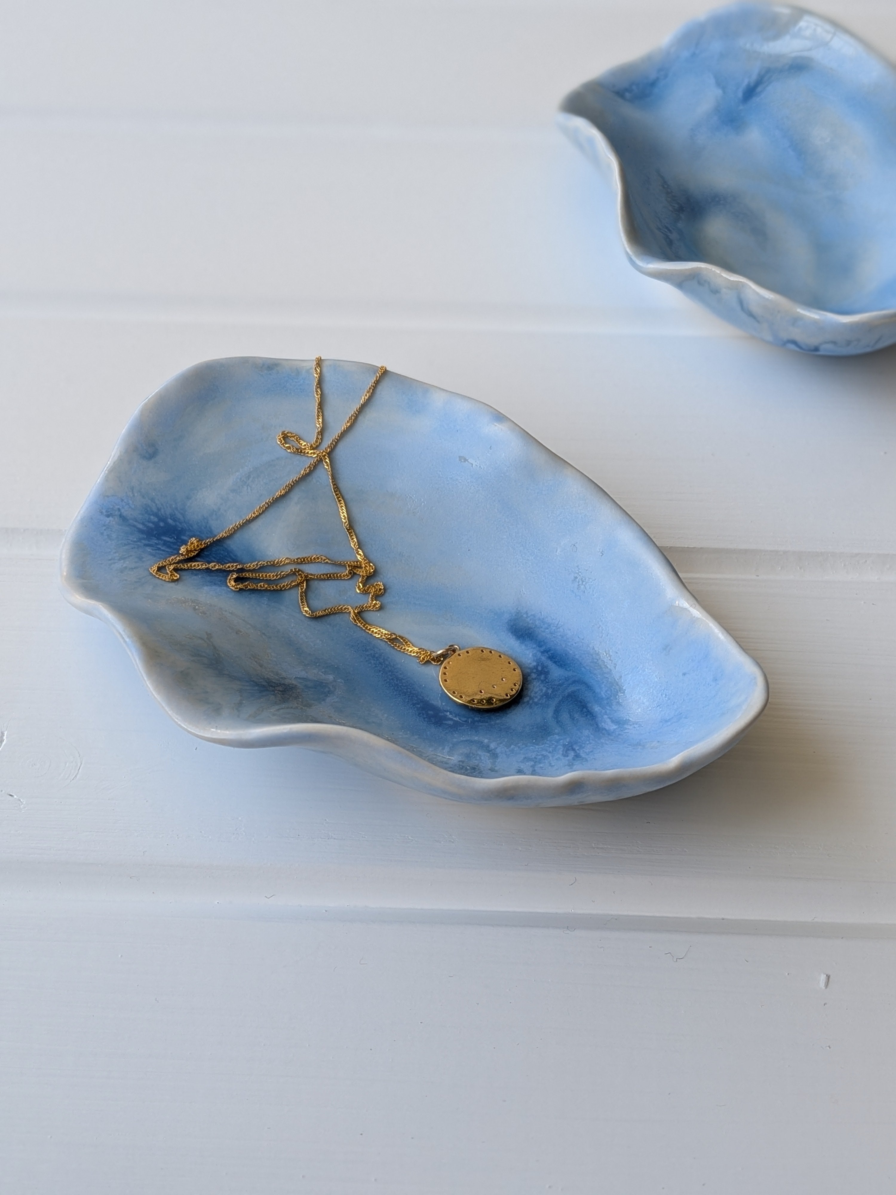 Oyster shell jewellery dish