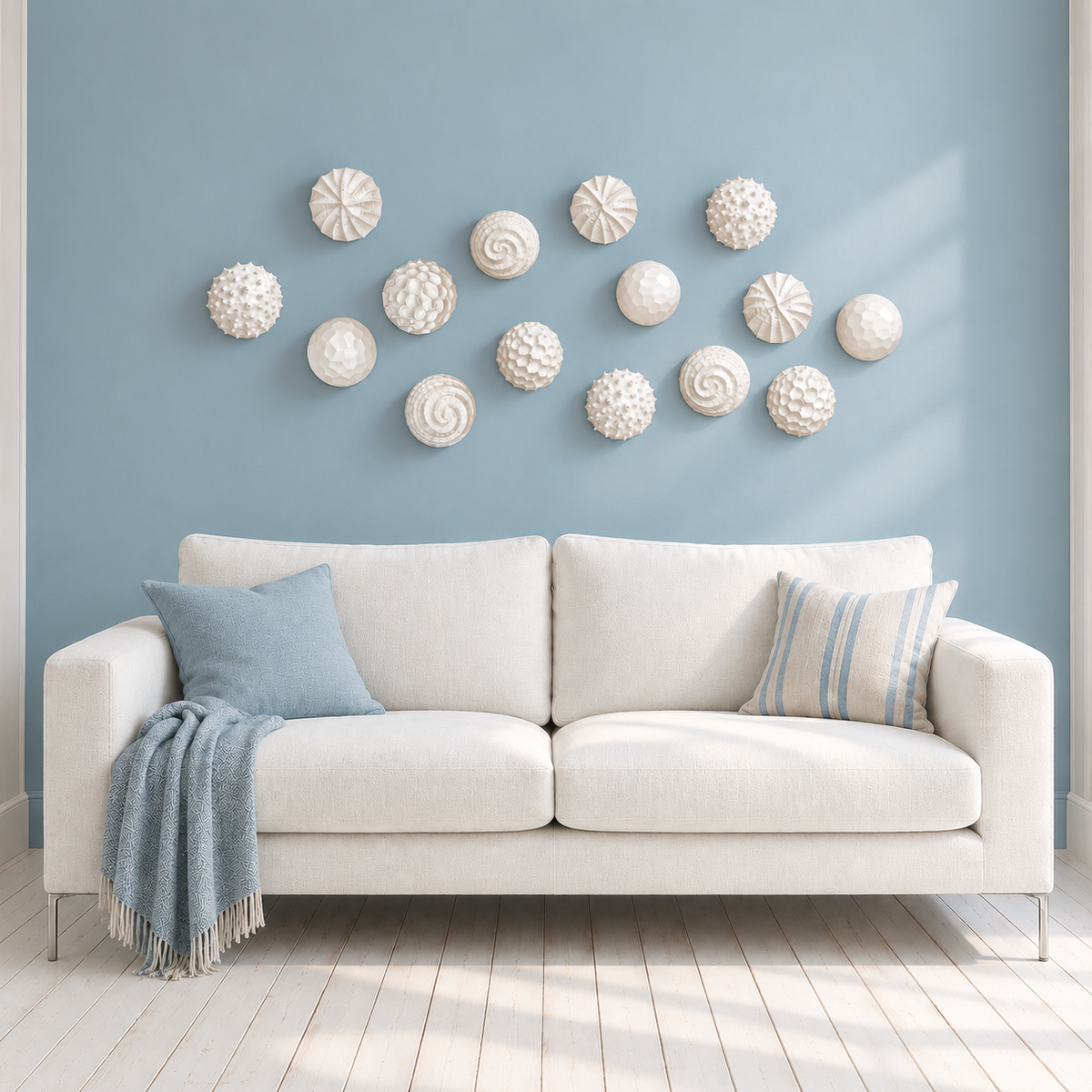 Sea Urchin |White Sand | Ceramic Wall Sculpture