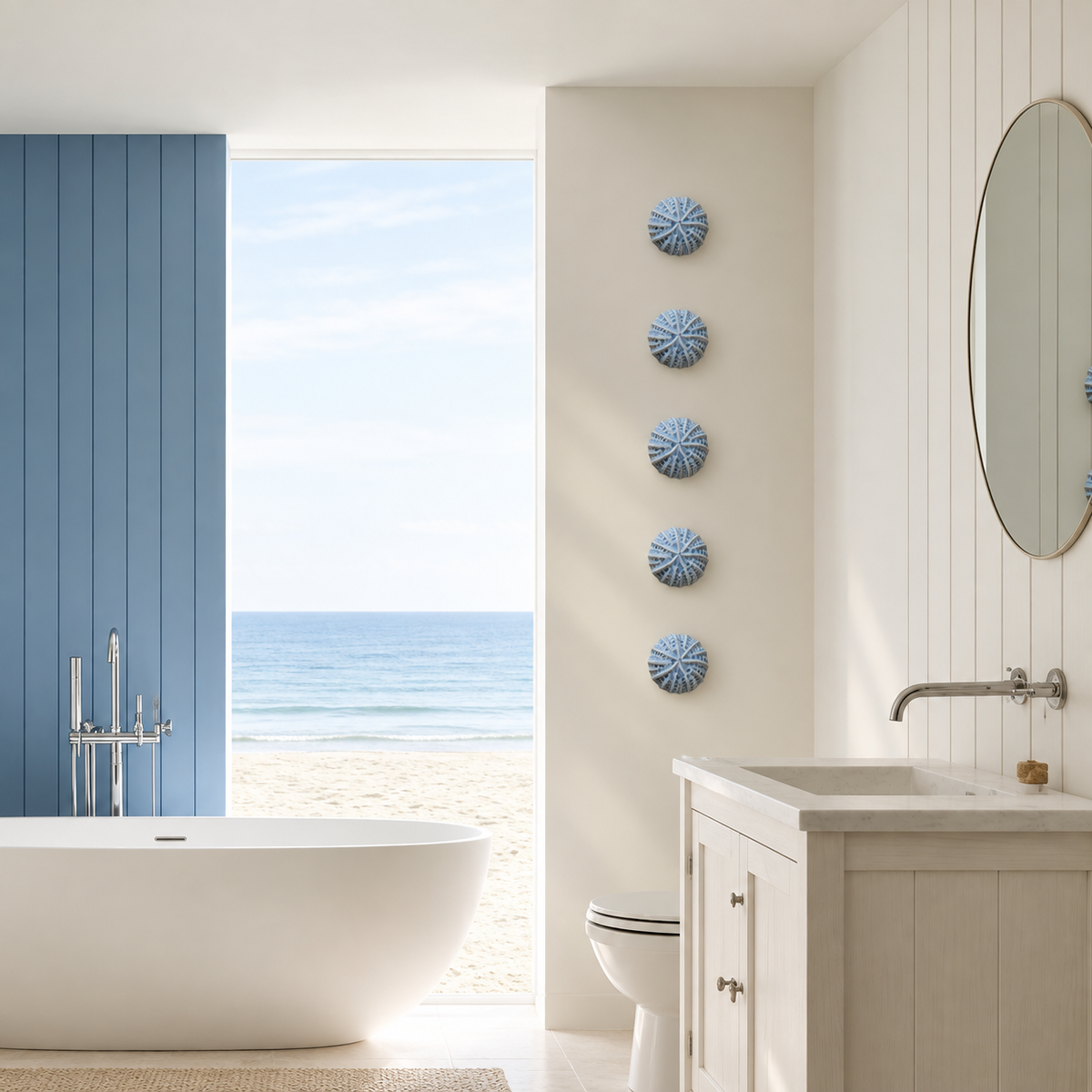 Sea shell |Ocean blue Porcelain Wall Sculpture
